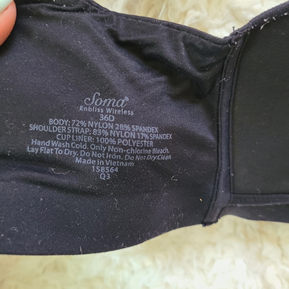 soma • solid black enbliss wireless bra - Picture 3 of 3